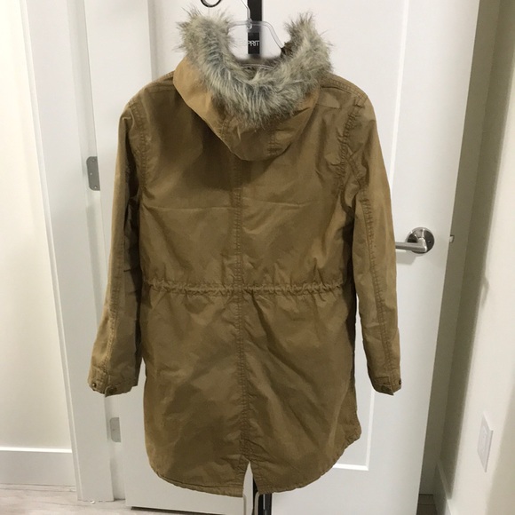 Old Navy Tan Parka with Faux Fur - Picture 2 of 3